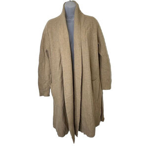 Polo Ralph‎ Lauren Cardigan Sweater Womens SP Wool Cashmere Tan Light Academia